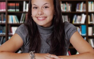 female bookshelf smile- decorative use