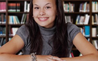  female bookshelf smile- decorative use