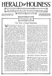 Front page of Herald of Holiness - September 6, 1922