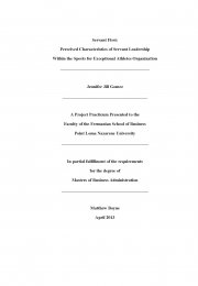Servant First: Perceived Characteristics of Servant Leadership Within the Sports for Exceptional Athletes Organization