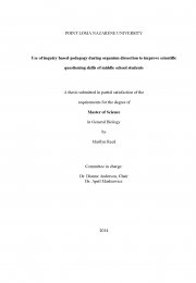 Use of Inquiry Based-Pedagogy During Organism Dissection to Improve Scientific Questioning Skills of Middle School Students