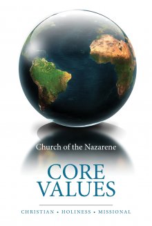 The world with South America and Africa visible and the title of Core Values