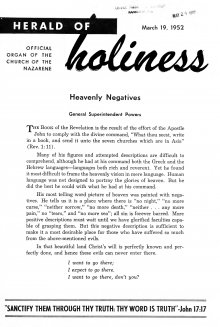 Title Page of Herald of Holiness - March 19, 1952