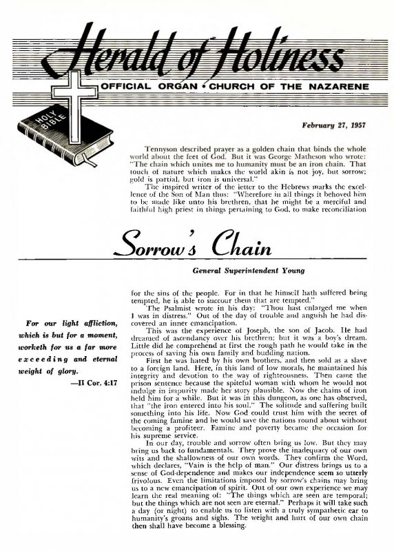 Title Page of Herald of Holiness - February 27, 1957