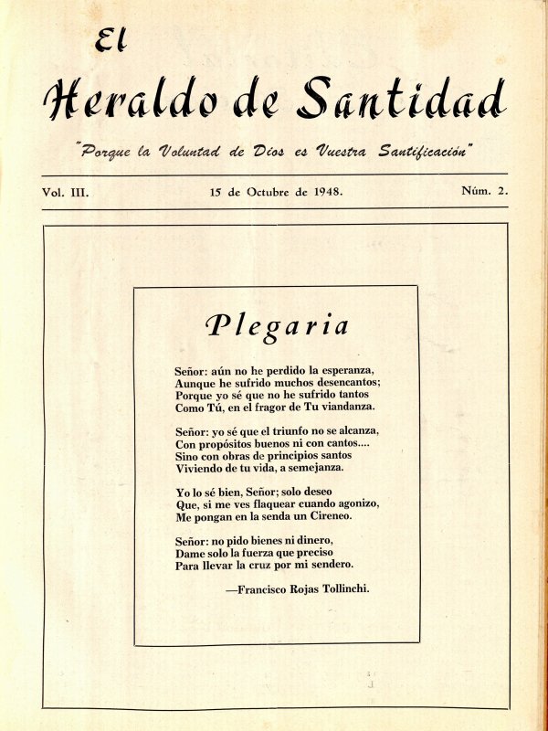 Plegaria, Francisco Rojas Tollinchi