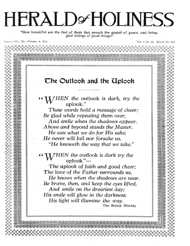 Title Page of Herald of Holiness - October 4, 1916