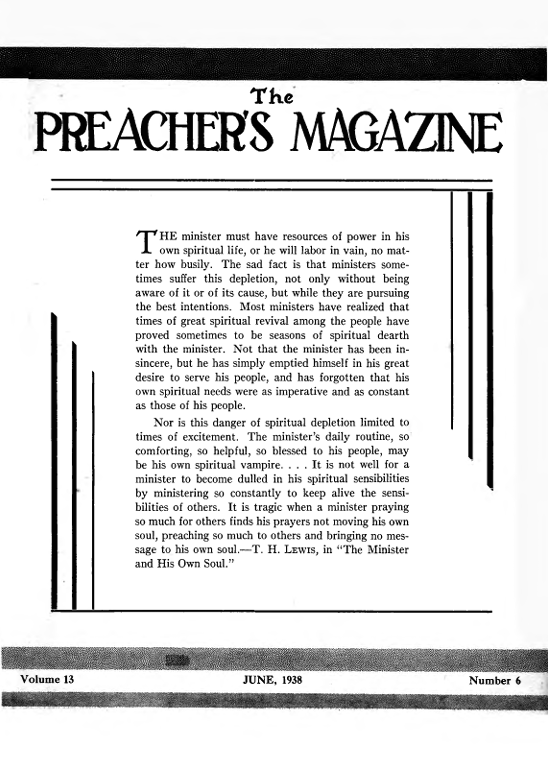Title Page of Preacher's Magazine