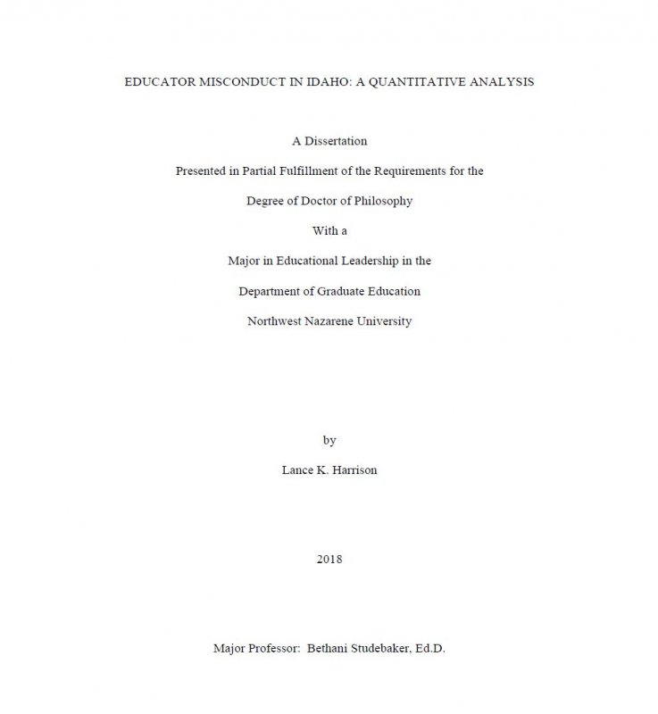 Educator misconduct in Idaho: a quantitative analysis